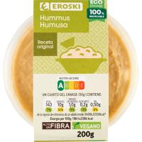 Hummus con aceite de oliva EROSKI, tarrina 200 g