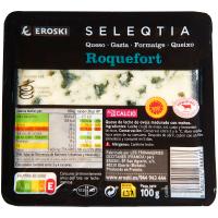 Queso Roquefort D.O.P. Eroski SELEQTIA, cuña 100 g