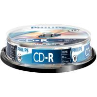 CD-R grabables, 700 MB, 80 minutos, 52x PHILIPS, pack 10 uds