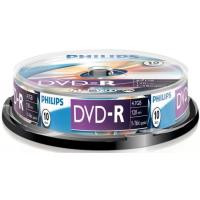 DVD-R grabables, 4,7 GB, 120 min, 16x Philips, Pack 10 uds