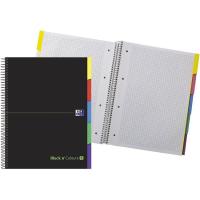 Cuaderno espiral A4, micro perforado, cuadriculado, tapa dura, 100 hojas, separadores OXFORD, 1 ud