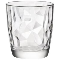 Vaso bajo Diamond transparente, vidrio labrado BORMIOLI, 39 cl