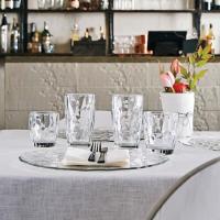 Vaso bajo Diamond transparente, vidrio labrado BORMIOLI, 39 cl