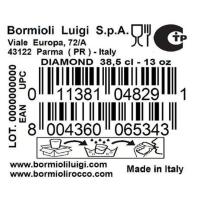 Vaso bajo Diamond transparente, vidrio labrado BORMIOLI, 39 cl