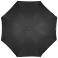Paraguas largo negro 69/8 automático, mango madera, varillas fibra de vidrio.