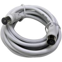 Prolongador de cable de TV macho-hembra blanco EUROBRIC, 2,5m