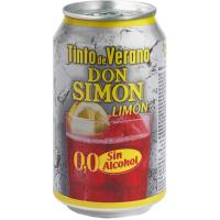 Tinto de verano de limón sin alcohol DON SIMON, lata 33 cl