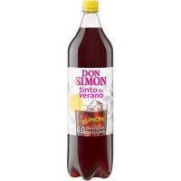 Tinto de verano limón 0,0 azúcar DON SIMON, botella 1,5 litros