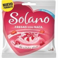 Caramelo de fresas con nata sin azúcar SOLANO, bolsa 99 g