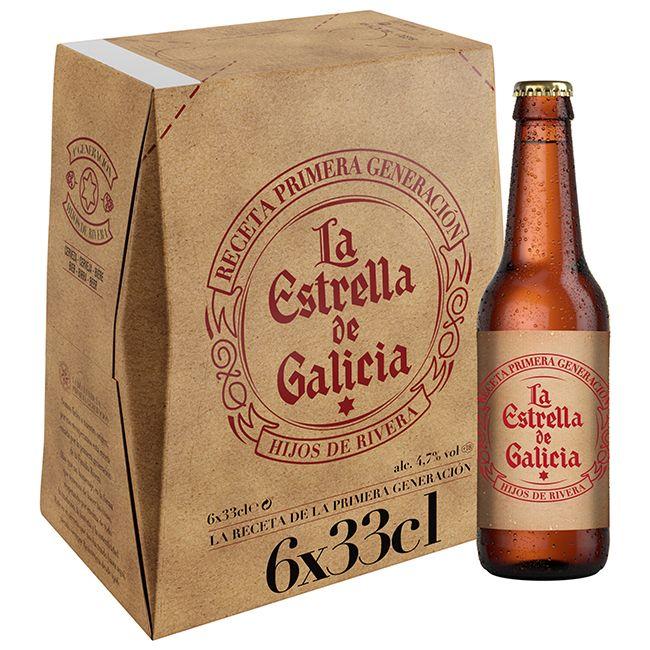 precios Cerveza Pilsen Estrella Galicia, Pack Botellín 6X33 Cl en Eroski