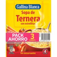 Sopa de ternera GALLINA BLANCA, pack 3x74 g