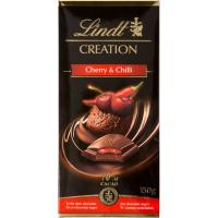 Chocolate 70% cacao relleno de cereza-chili LINDT, tableta 150 g
