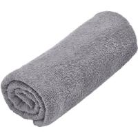 Toalla de ducha gris oscuro 100% algodón 380gr/m2 EROSKI, 70x120cm