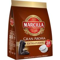 Café extrafuerte compatible Senseo MARCILLA, paquete 28 uds