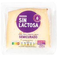 Queso Semicurado Sin Lactosa Eroski Cuna 250 G