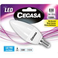 Bombilla Led vela E14 7,5W luz fría (5000k) CEGASA, 1ud