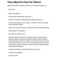 Vino Blanco Albariño DO R Baixas PAZO DE VILLAREI, botella 75 cl