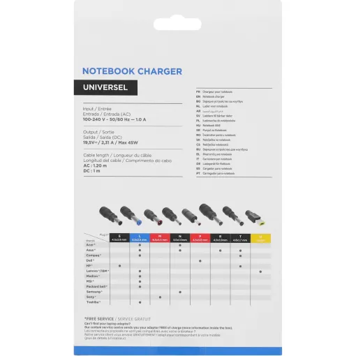 Cargador universal para portátil de 45 W, CHNB19V45 TNB