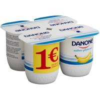 Yogur sabor a plátano DANONE, pack 4x120 g