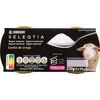 Yogur natural de leche de oveja Eroski SELEQTIA, pack 2x115 g