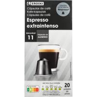 Café espresso extra intenso EROSKI, caja 20 monodosis