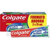 Dentífrico triple acción COLGATE, pack 2x75 ml