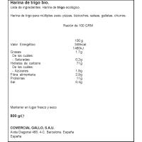Harina de trigo bio GALLO, paquete 800 g