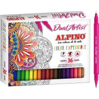 Rotulador Dual Artist doble punta fina y pincel 36 colores Color Experience ALPINO