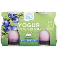 Yogur eco de cabra con arándanos CANTERO de LETUR, pack 2x125 g