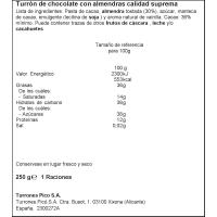 PICÓ txokolate puruzko turroia almendrekin, tableta 250 g