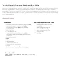 VICENS HISTORIA almendrazko turroi krematsua, tableta 300 g