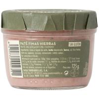 Paté a las finas hierbas CASA TARRADELLAS, frasco 125 g