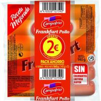Salchicha frankfurt de pollo CAMPOFRIO, pack 4x140 g