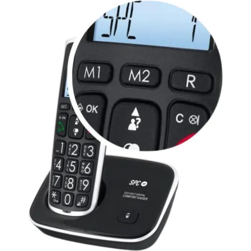 Teléfono inalámbrico negro 7608n Comfort Kaisser SPC