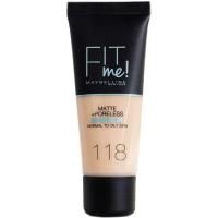 Maquillaje fluido Fit Me Matte 118 MAYBELLINE, pack 1 unid.