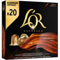 Café Colombia compatible Nespresso L'OR, caja 20 uds