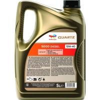 Aceite mineral de motor Quartz 5000 15W40 diesel TOTAL, 5 litros