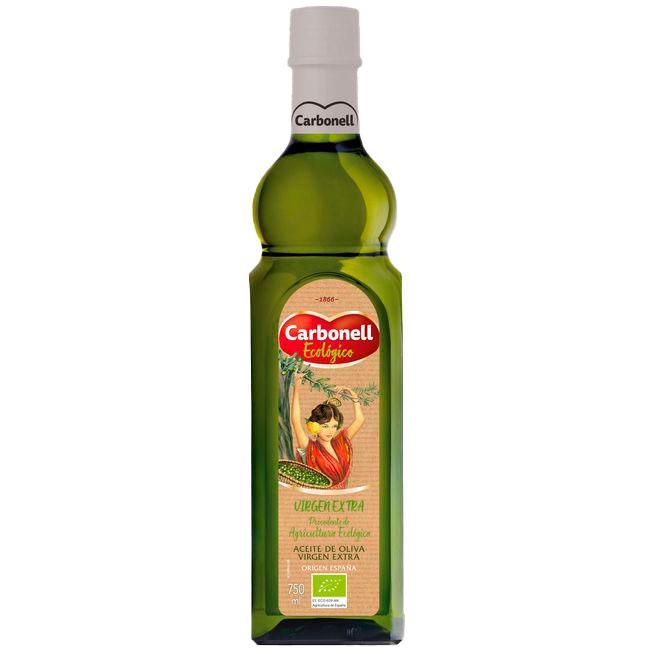 Aceite de oliva virgen extra ecológico CARBONEL, botella 75 cl en Eroski