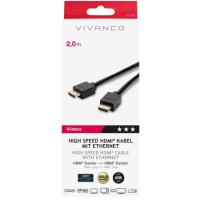 Cable negro HDMI High Speed Ethernet, 47159 VIVANCO, 2 metros