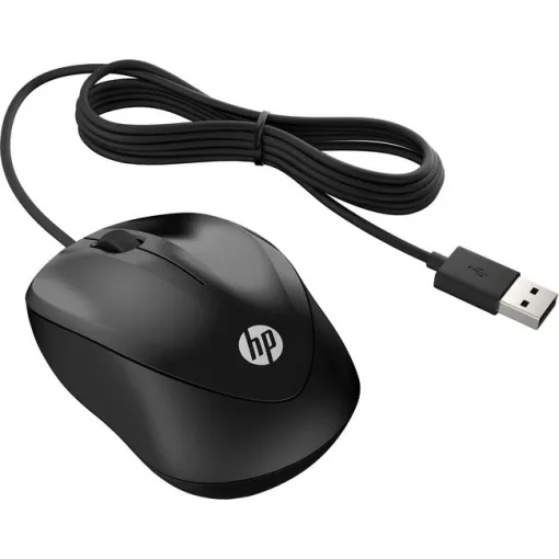 Ratón óptico con cable negro, 4QM14AA 1000 HP