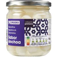 Cebollitas sabor anchoa EROSKI, frasco 190 g
