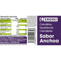 Cebollitas sabor anchoa EROSKI, frasco 190 g