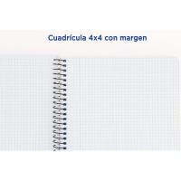 Cuaderno de espiral 4º, cuadrícula 4x4, tapa plastico ¿Cuál te llegará? 400044180 OXFORD, 80 hojas