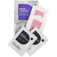 Bandas depilatorias de cera bikini-axilas BELLE, caja 16 uds