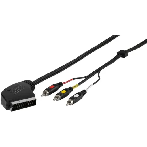 Cable euroconector Scart 21 pin 3 RCA In/Out  47017 VIVANCO, 2 m