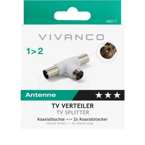 Adaptador de antena coaxial con doble via, 48017 VIVANCO