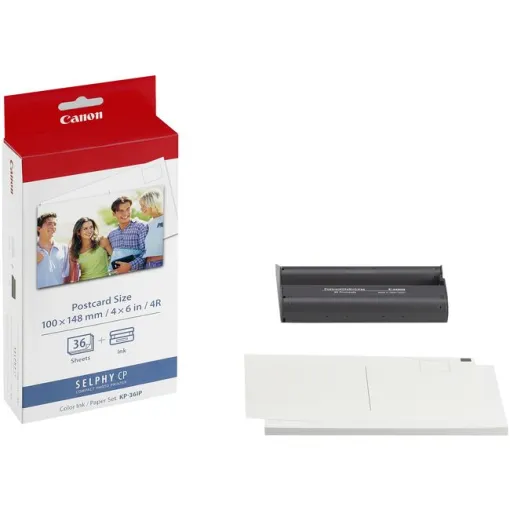 Papel foto 100x148 mm y tinta, Selphy KP36IP CANON, 36 hojas