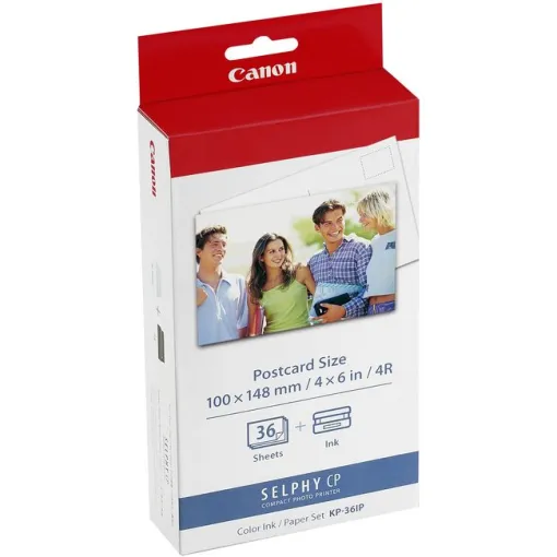 Papel foto 100x148 mm y tinta, Selphy KP36IP CANON, 36 hojas
