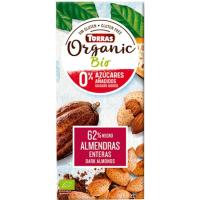 TORRAS %62 bio azukrerik g. txokolate beltza almendrekin, tableta 150 g