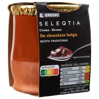 Postre de chocolate belga EROSKI SELEQTIA, tarro de barro 130 g